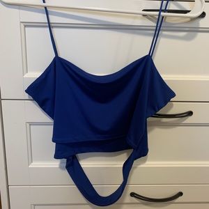 Royal Blue Crop Top w/ Cutout